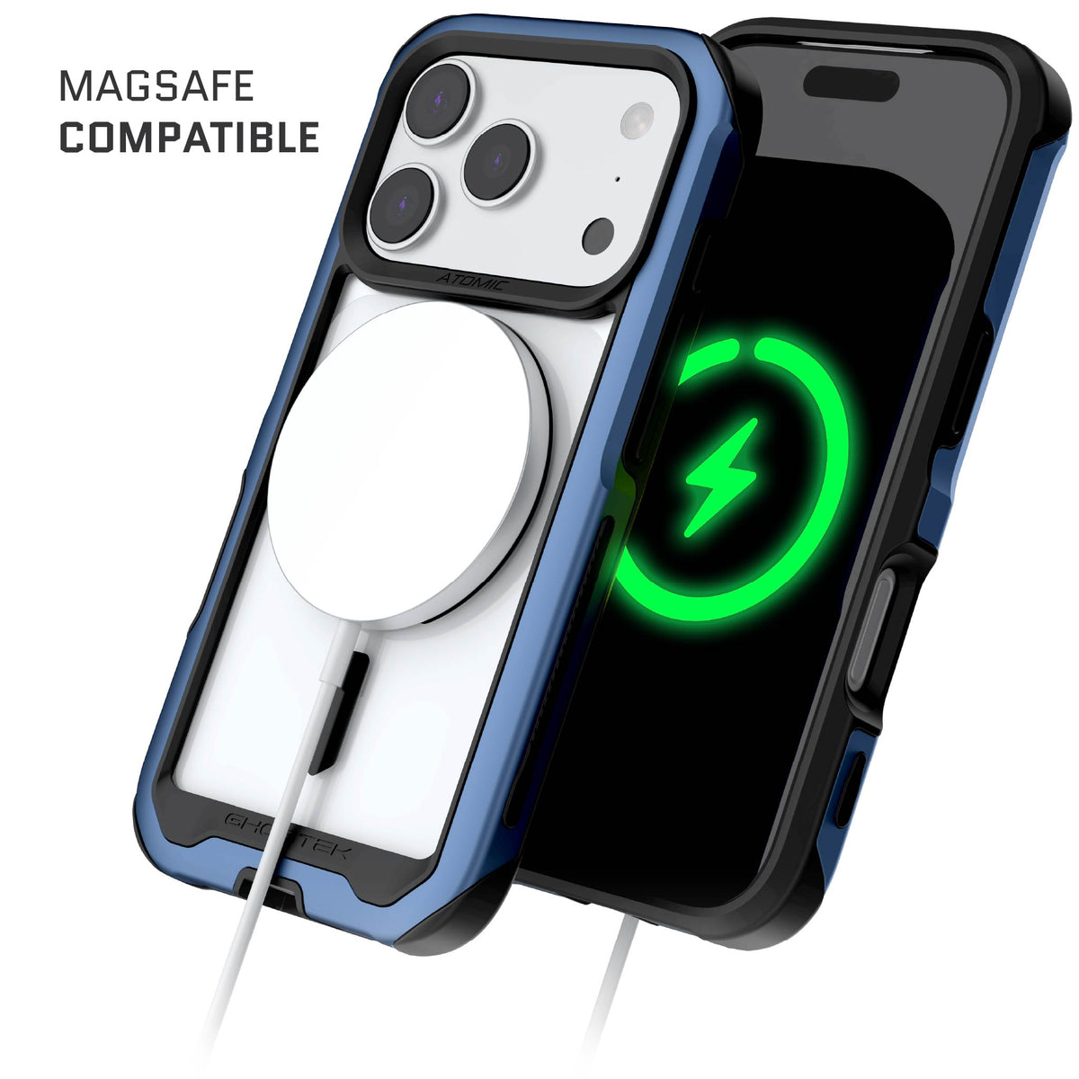 iPhone 18 Pro Case Blue MagSafe Aluminum Metal Bumper Clear Protective Phone Cover