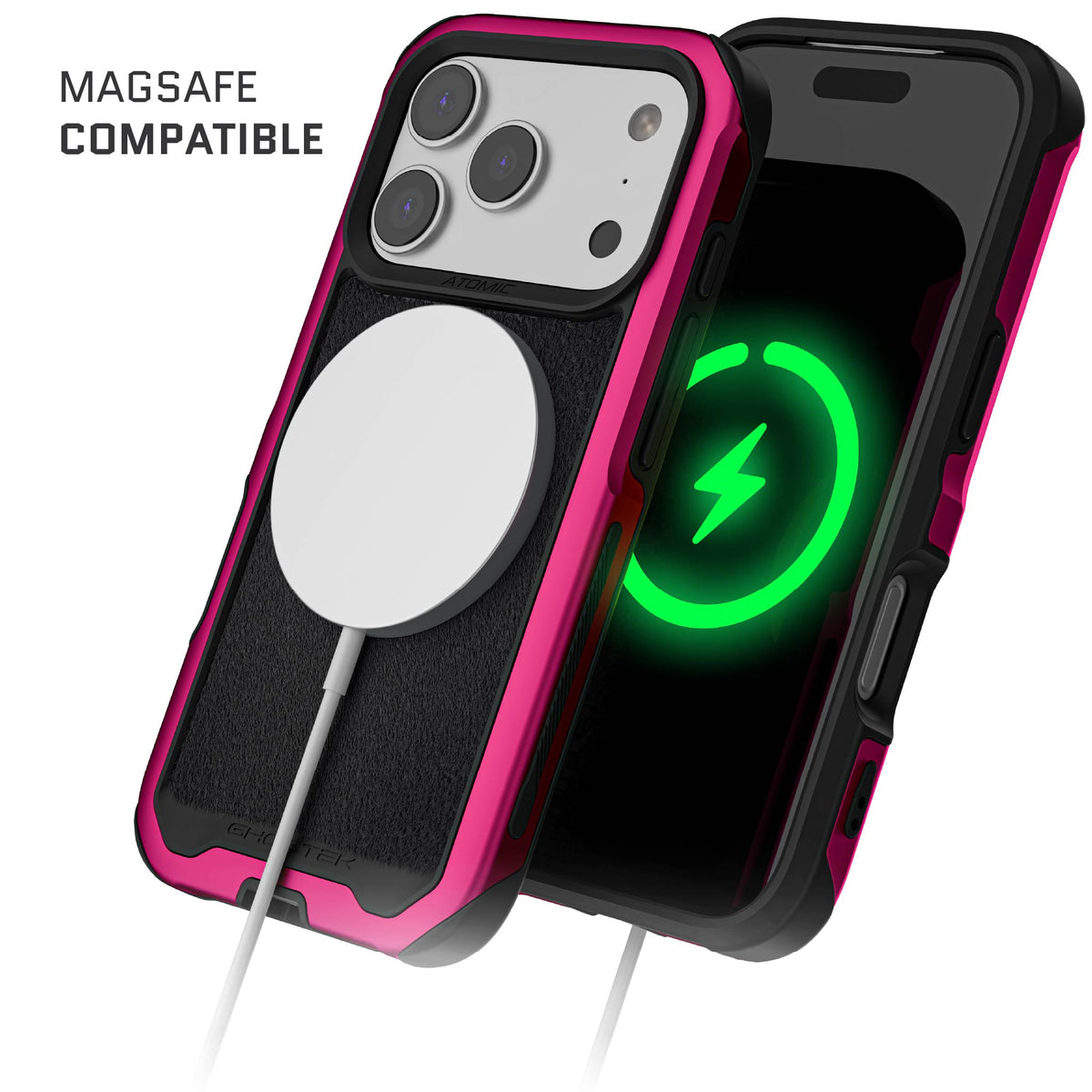 iPhone 18 Pro Case Pink MagSafe Aluminum Metal Bumper Clear Protective Phone Cover