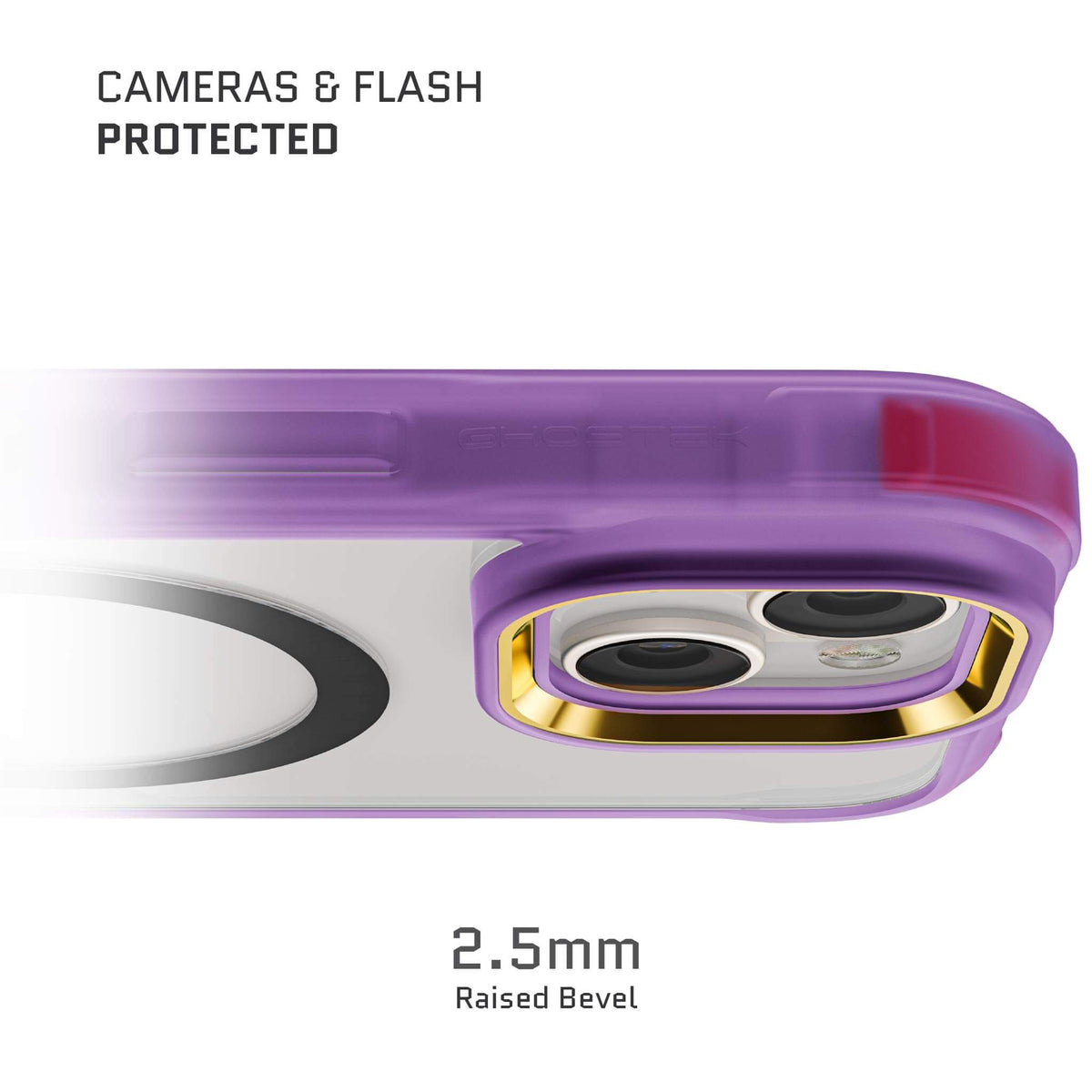 Purple iPhone 15 Case Clear MagSafe
