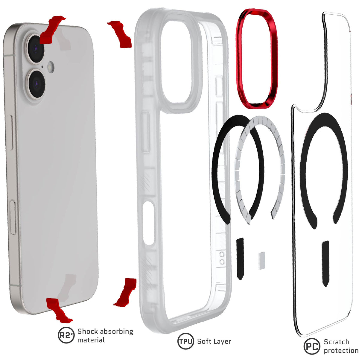 iPhone 17 Case Clear MagSafe Protective Phone Cover Shockproof Magnetic Mag Safe