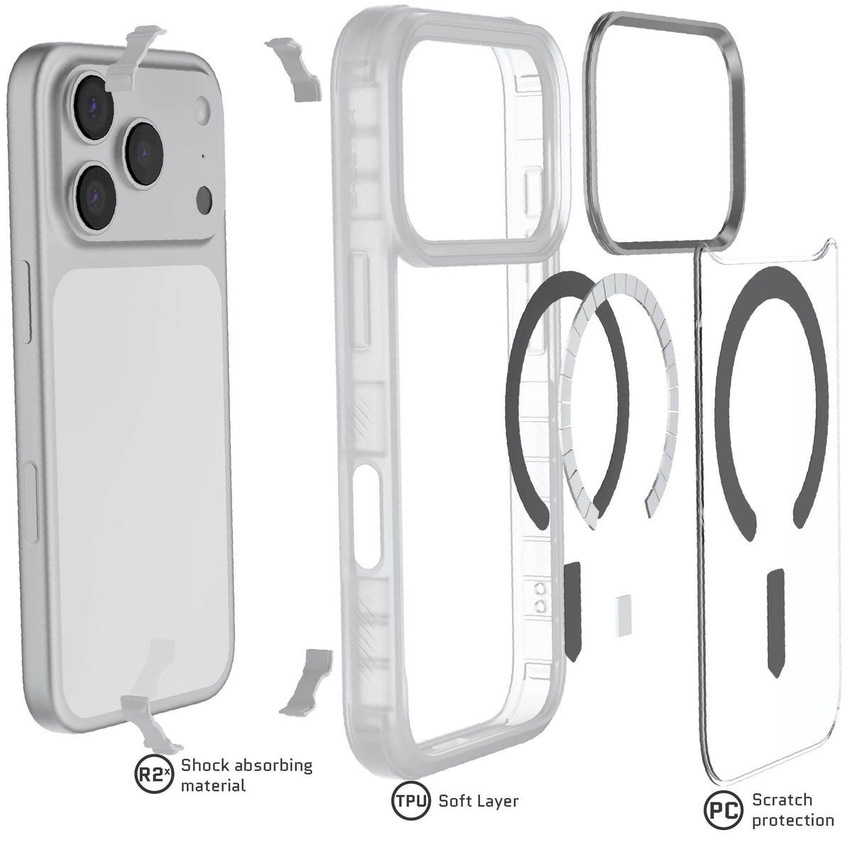 Apple iPhone 18 Pro Case Clear Matte MagSafe Protective Phone Cover Shockproof Magnetic Mag Safe Slim Thin