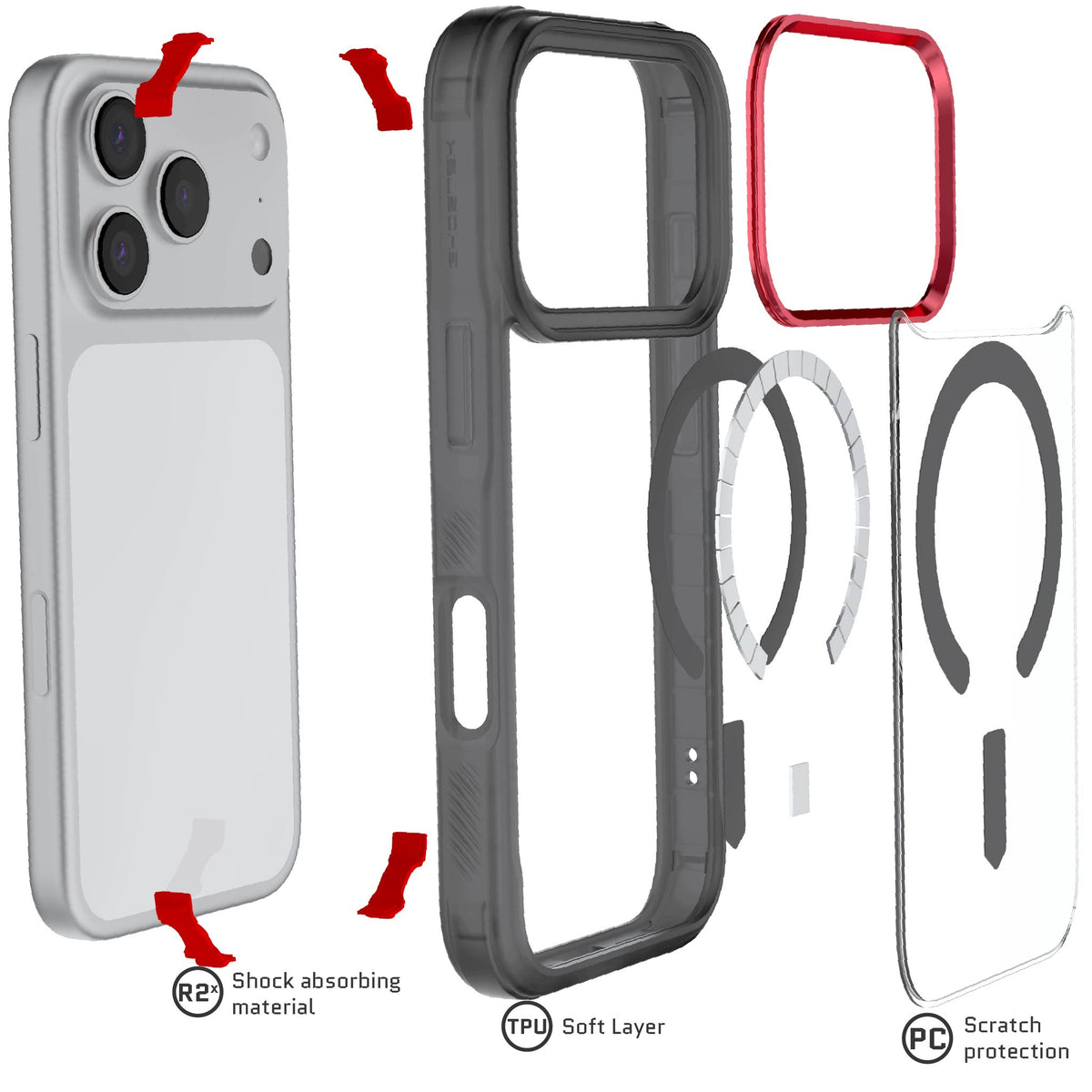 iPhone 18 Pro Case Smoke MagSafe Protective Phone Cover Shockproof Magnetic Mag Safe Slim Thin