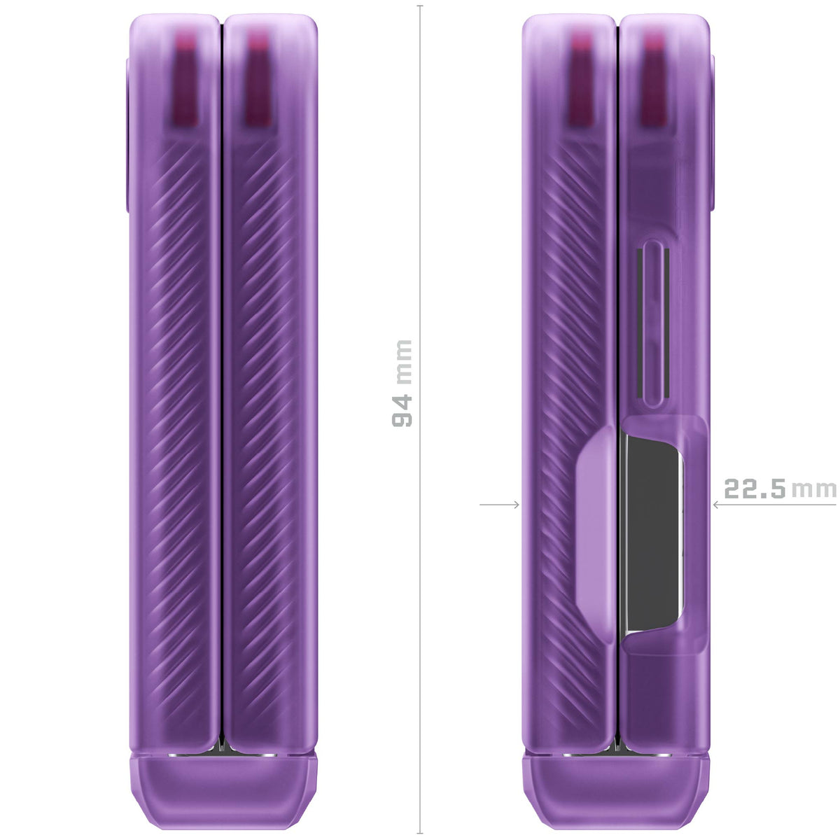 Galaxy Flip 6 Purple Protective Phone Case Clear with Stand and Hinge Cover