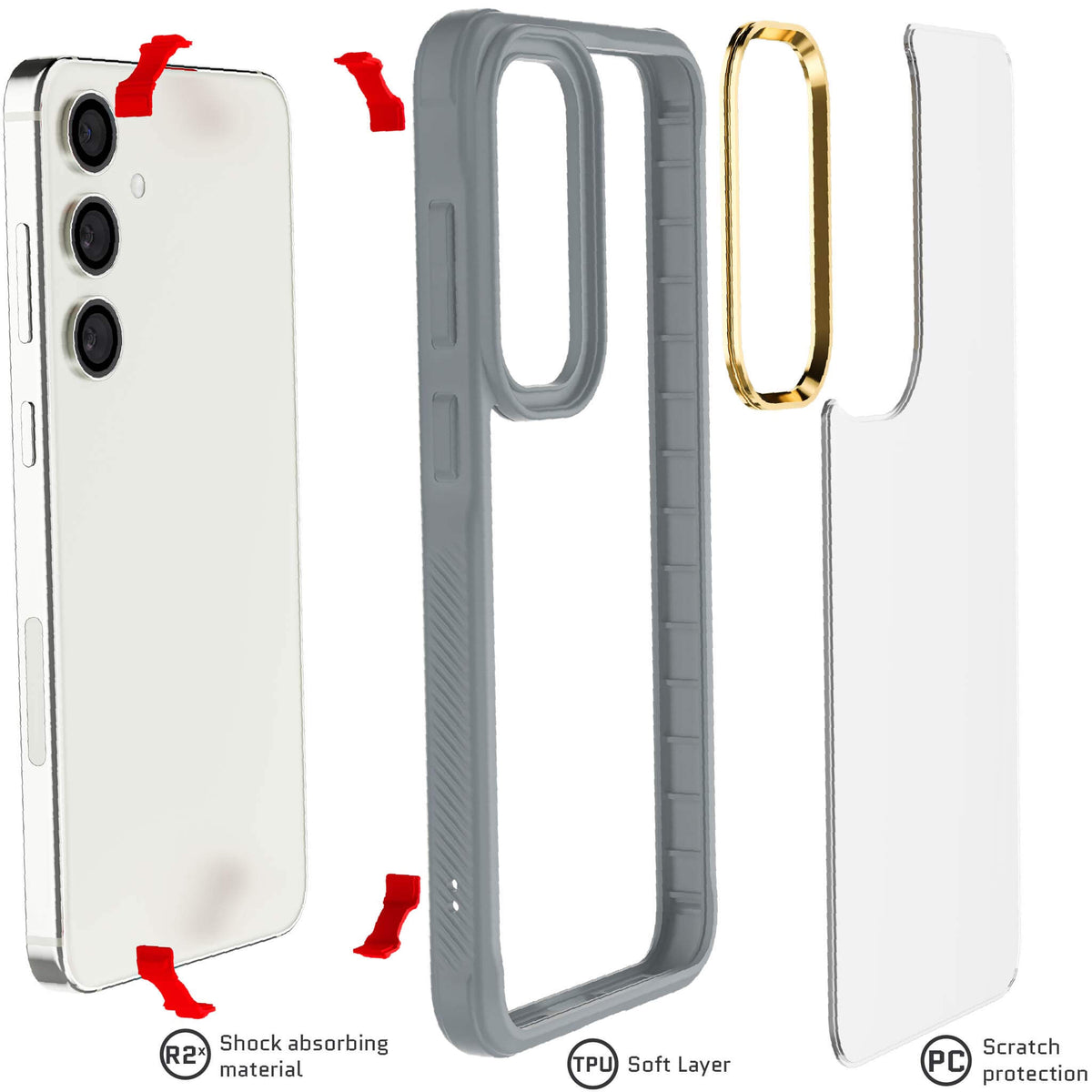 Gray Samsung S24 Plus Case