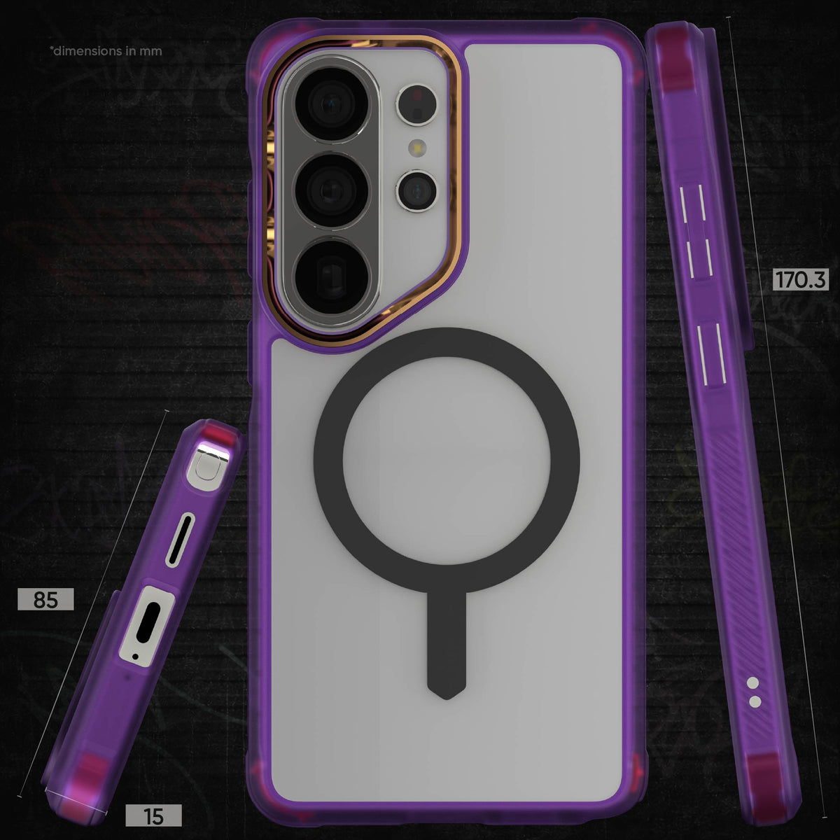 Galaxy S26 Ultra Clear Case MagSafe Protective Phone Cover Magnetic Ring Shockproof Premium Purple Limited Edition