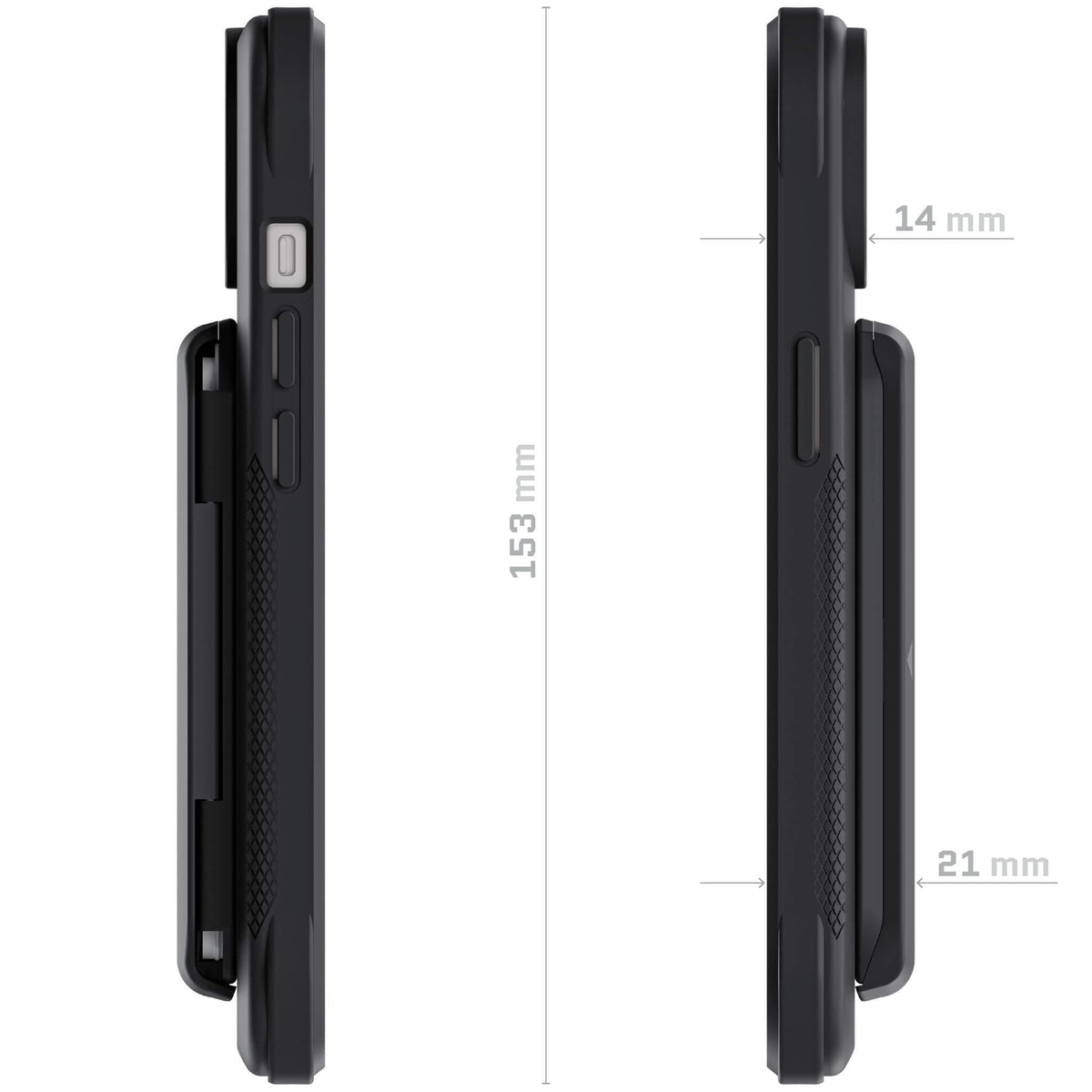 Wallet iPhone 15 Phone Case Black with Card Holder