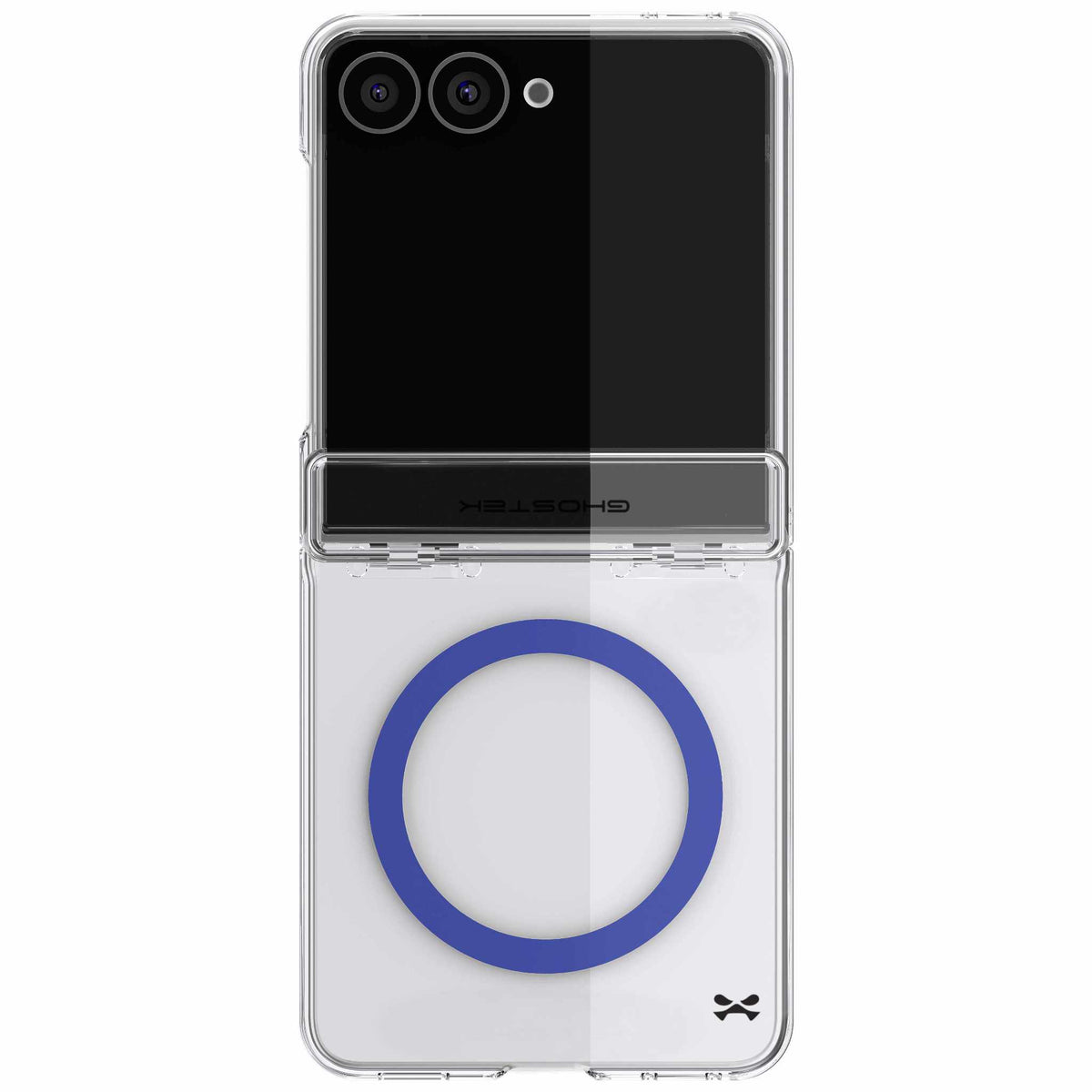 Z Flip 8 Case Clear Blue MagSafe Hinge Cover