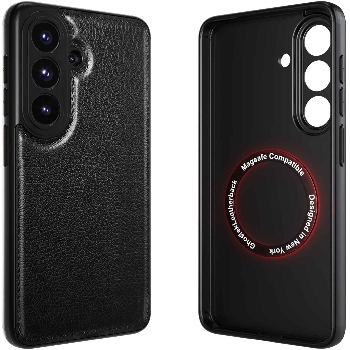 S26 Leather Case Black with MagSafe Magnetic
