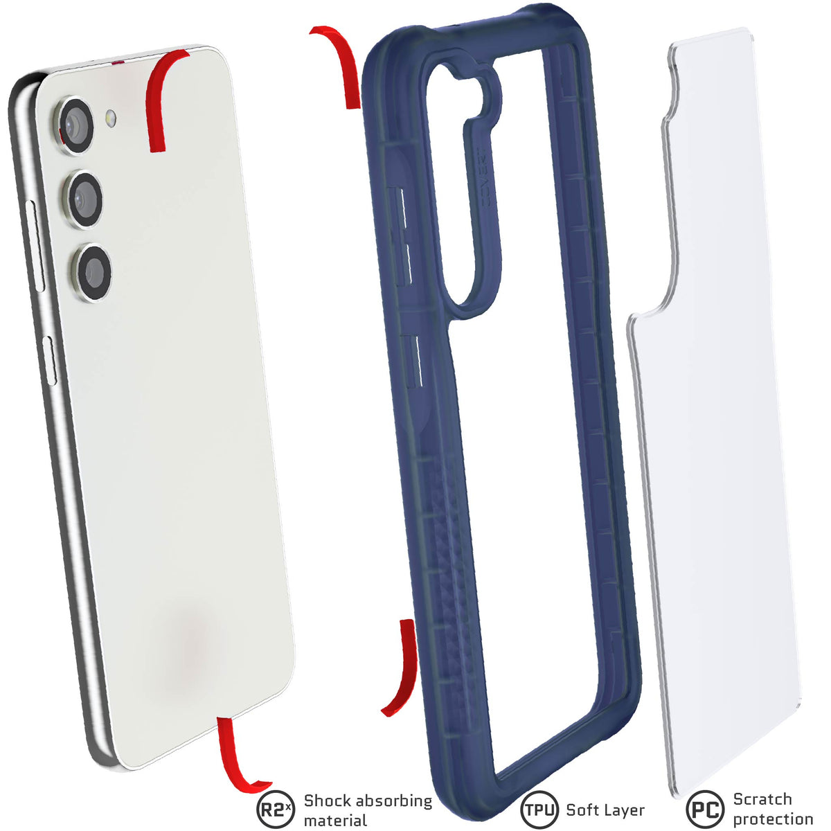 Samsung Galaxy S23 Plus Blue Case Clear