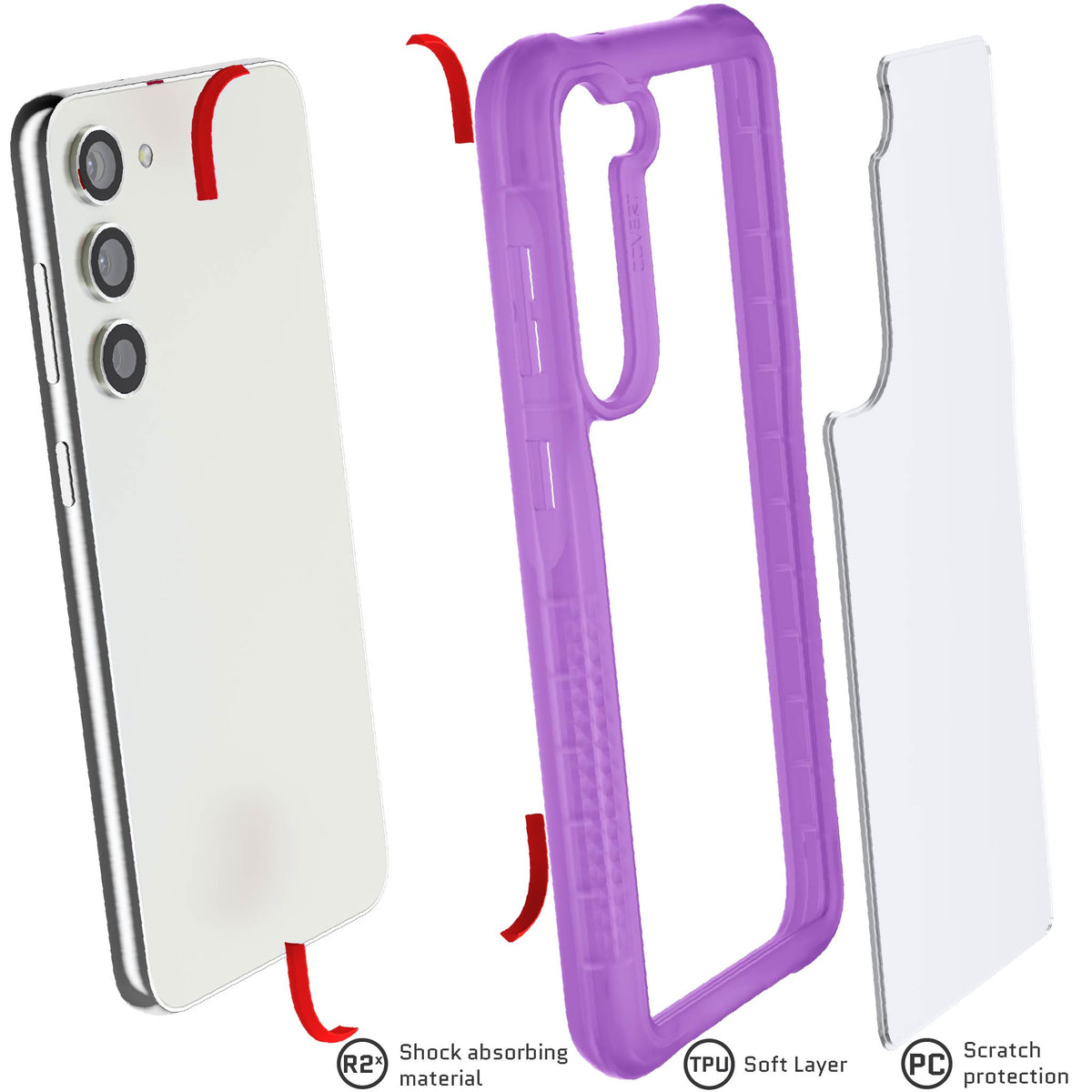 Samsung Galaxy S23 Plus Purple Case Clear