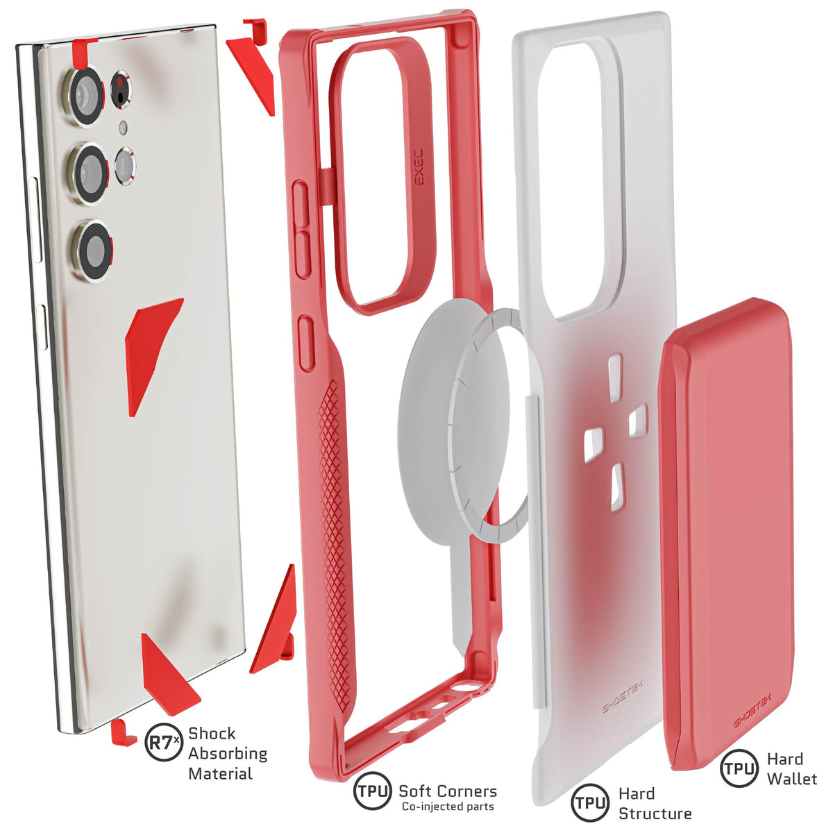 Galaxy S23 Ultra Pink Case Wallet
