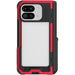 Pixel 9 Pro Fold Case Red Kickstand Metal Clear