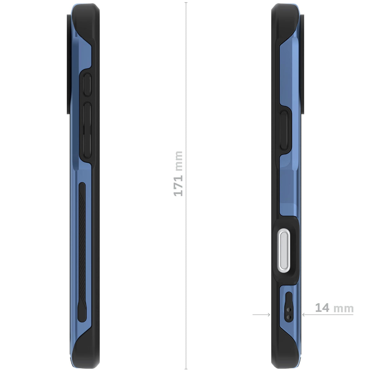 Apple iPhone 18 Pro Max Case Clear Blue Metal Aluminum MagSafe Protective Phone Cover