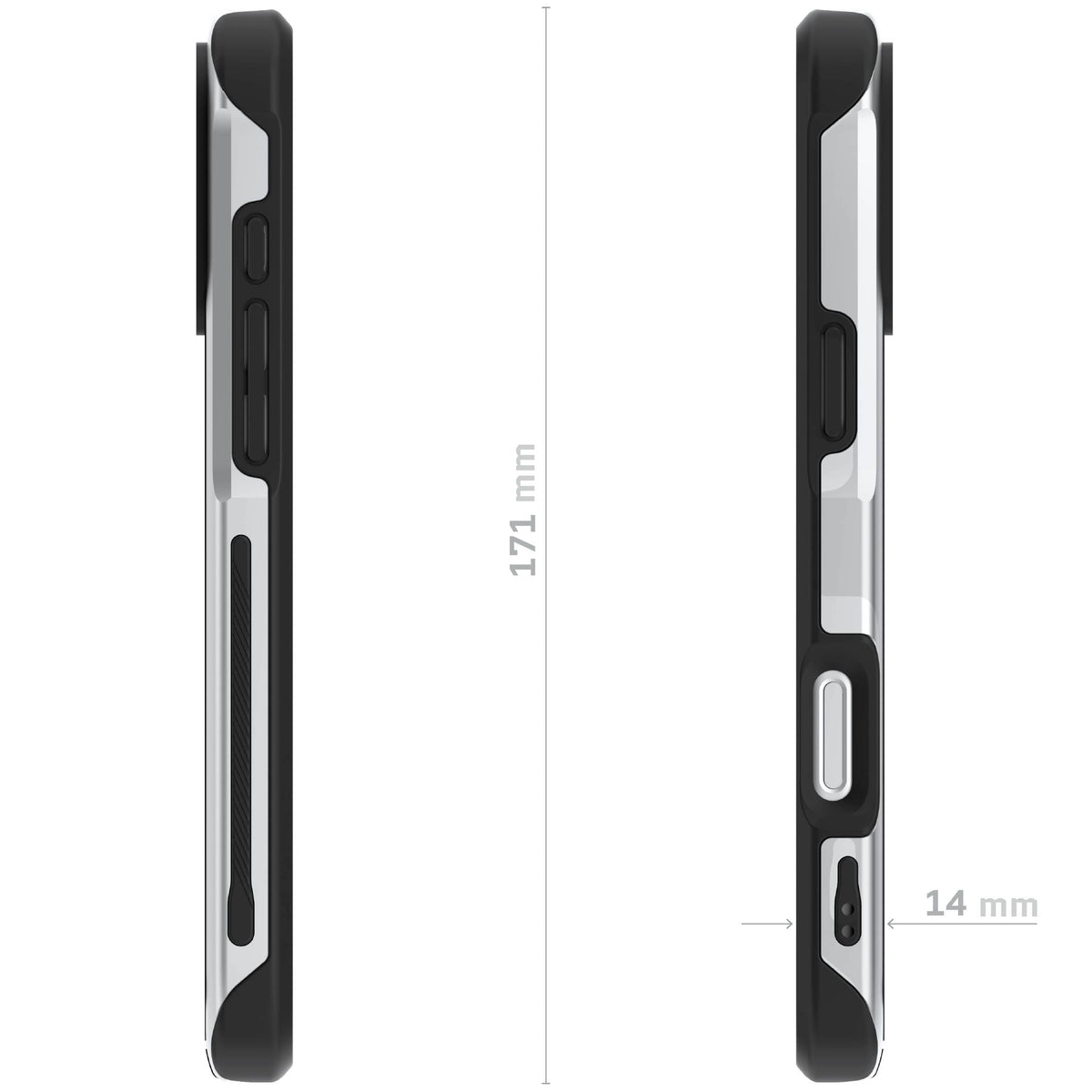 Apple iPhone 18 Pro Max Case Clear Silver Metal Aluminum MagSafe Protective Phone Cover