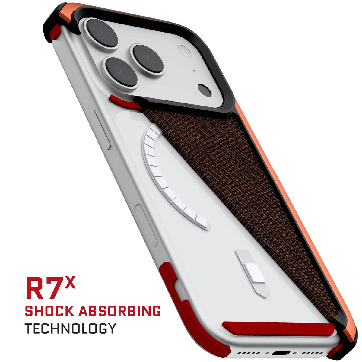 iPhone 18 Pro Case Orange MagSafe Aluminum Metal Bumper Clear Protective Phone Cover