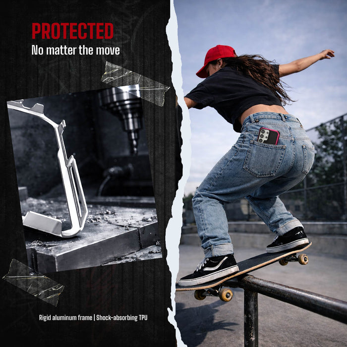 Galaxy S26 Ultra Case Clear Metal MagSafe Pink