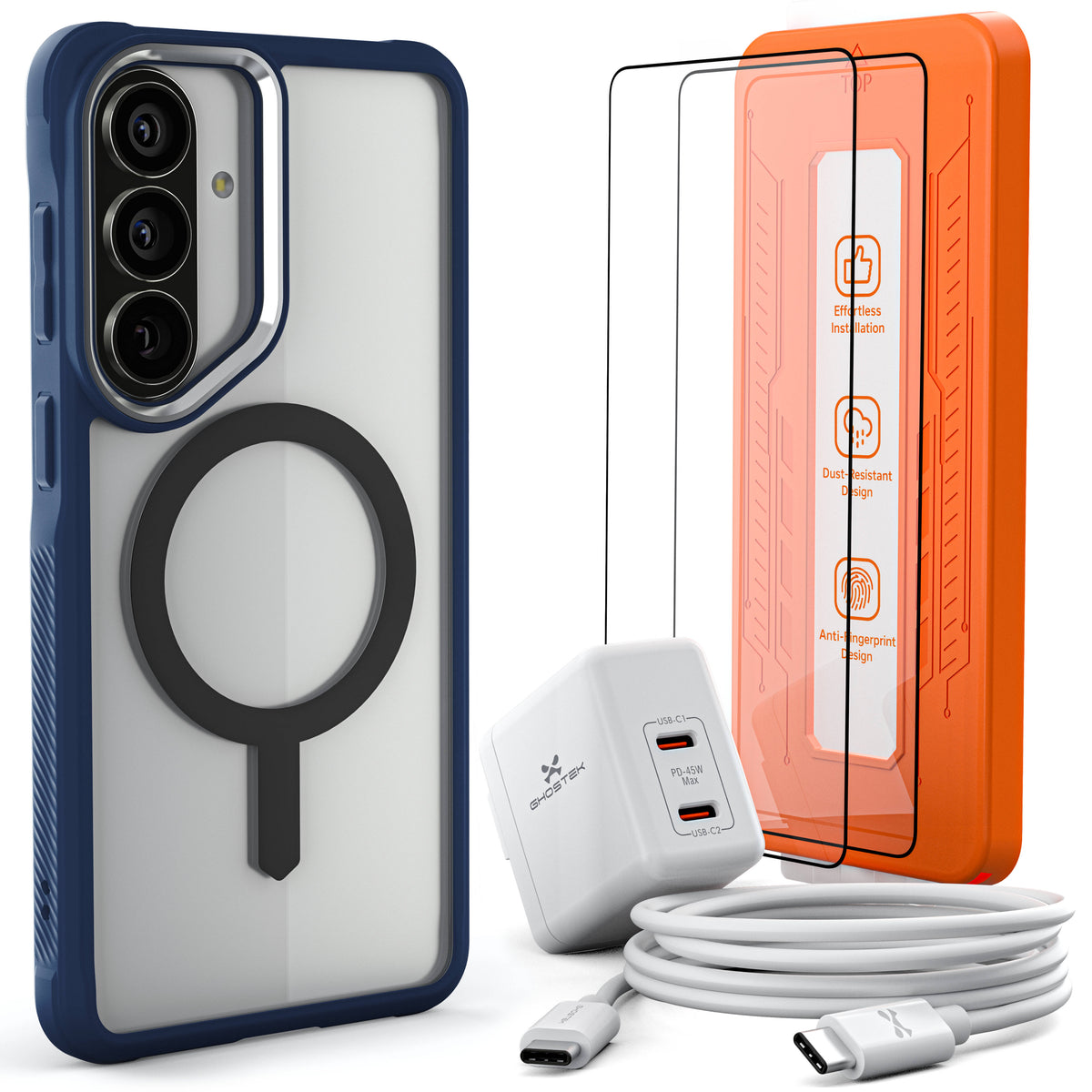 Galaxy S26 Plus — Bundle [Case, Cable, Charger, Screen Protector]