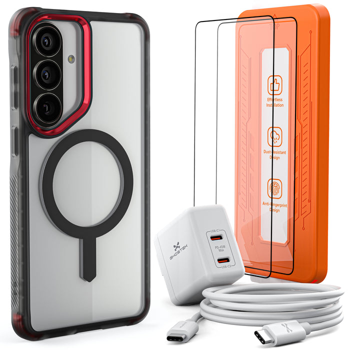 Galaxy S26 Series Bundle – Case + Charger + Cable + Screen Protector