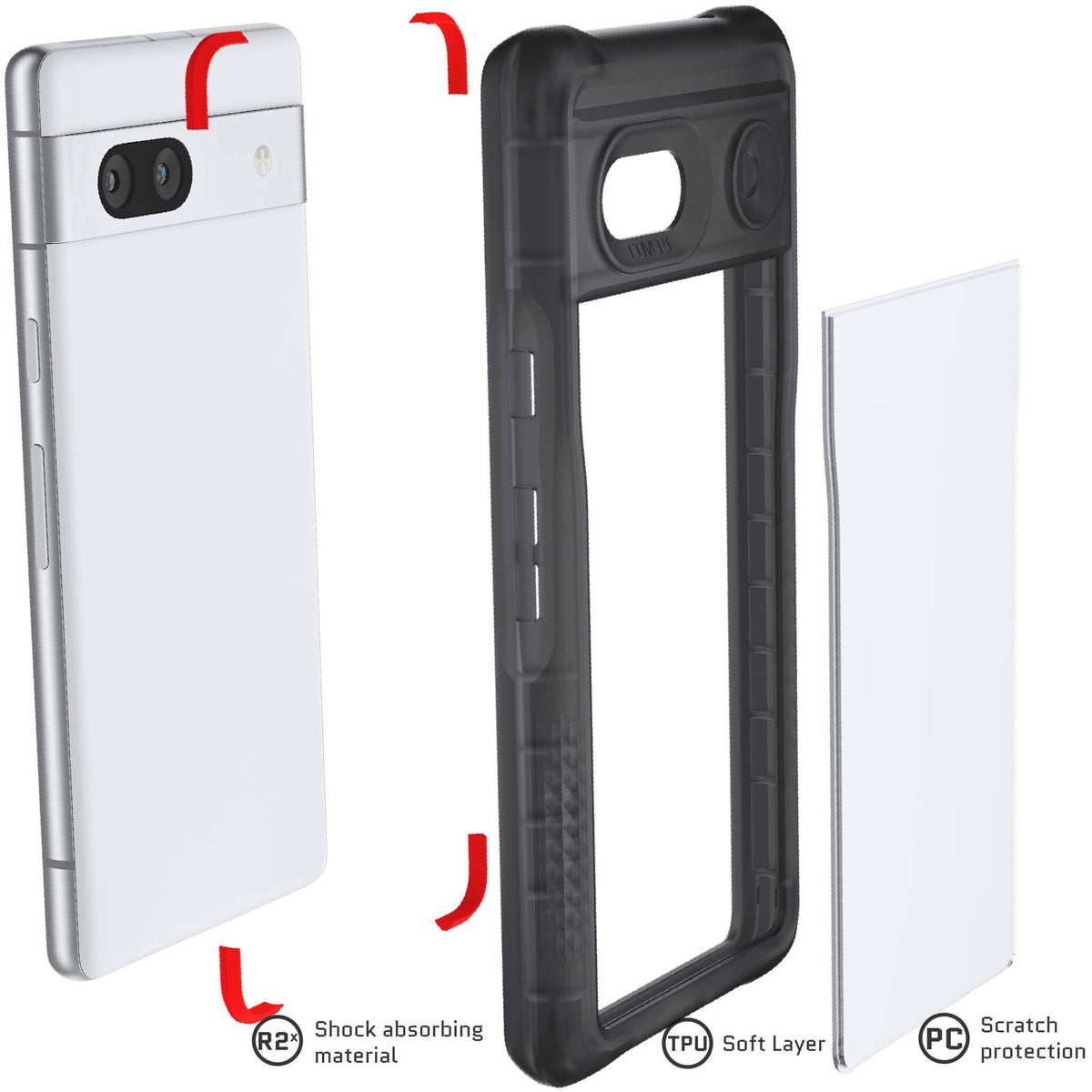 Google Pixel 7a Phone Case Clear Smoke