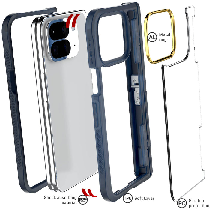 Google Pixel 10 Pro Fold Case Blue Clear Protective Phone Cover