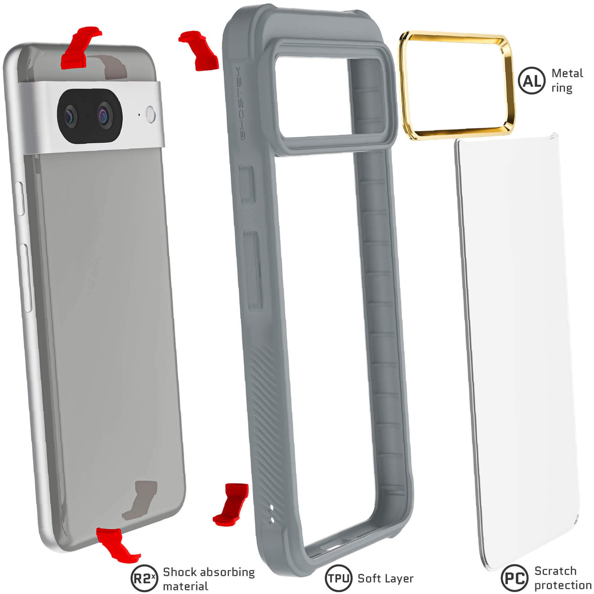 Grey Pixel 8 Case