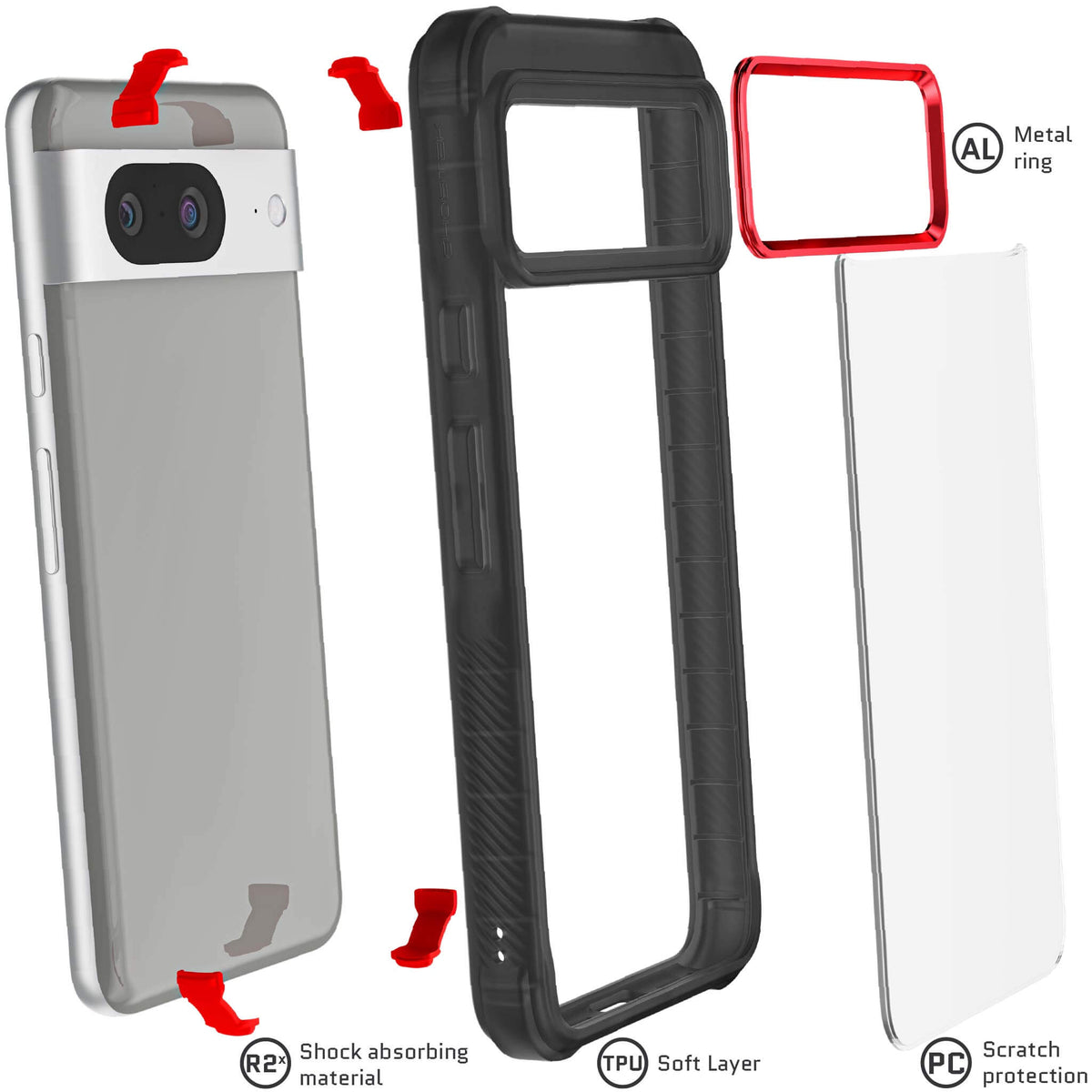 Pixel8 Case Smoke Clear