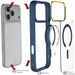 iPhone 17 Pro Max Case Blue Clear MagSafe Protective Phone Cover Shockproof