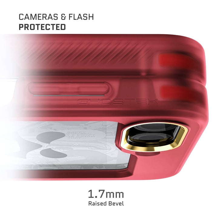 Red Samsung Galaxy Z Flip 6 Clear Case with Kickstand