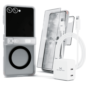 
                        Galaxy Z Flip 7 Bundle – Case + Charger + Cable + Screen Protector