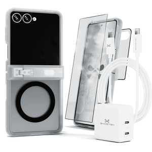 
                        Galaxy Z Flip 7 Bundle – Case + Charger + Cable + Screen Protector