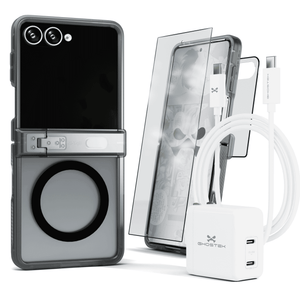 
                        Galaxy Z Flip 7 Bundle – Case + Charger + Cable + Screen Protector