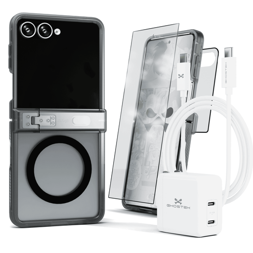 Galaxy Flip7 Case Smoke Matte Protective Phone Cover Magnetic MagSafe Kickstand Charger