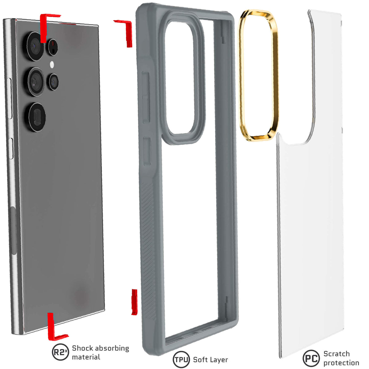 Gray Samsung S24 Ultra Case
