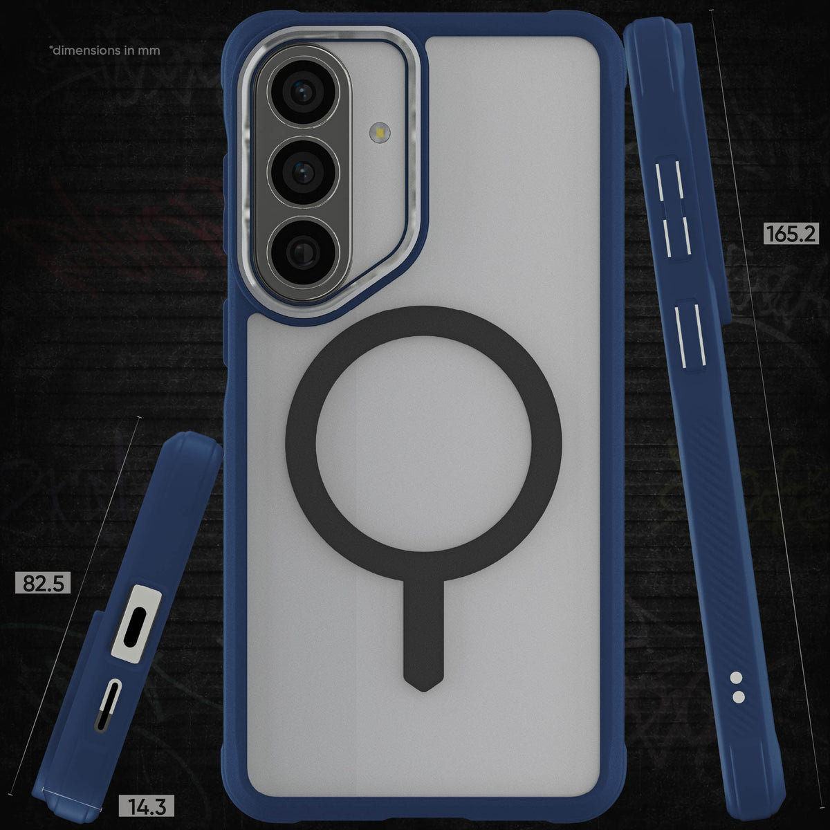 Galaxy S26 Plus Clear Case MagSafe Protective Phone Cover Magnetic Ring Shockproof Premium Blue Matte