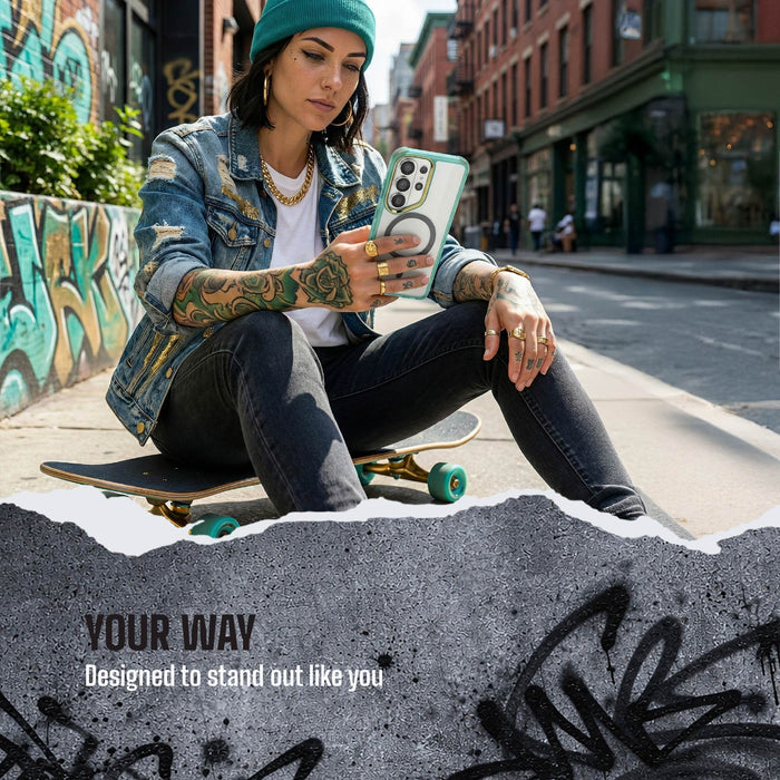 Galaxy S26 Ultra Clear Case MagSafe Protective Phone Cover Magnetic Ring Shockproof Premium Teal Limited Edition