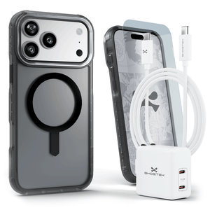 
                        iPhone 17 / Air Series Bundle – Case + Charger + Cable + Screen Protector