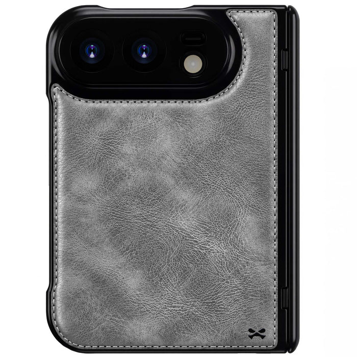 iPhone Duo Gray Leather Case with Screen Protector and MagSafe Magnetic Cover