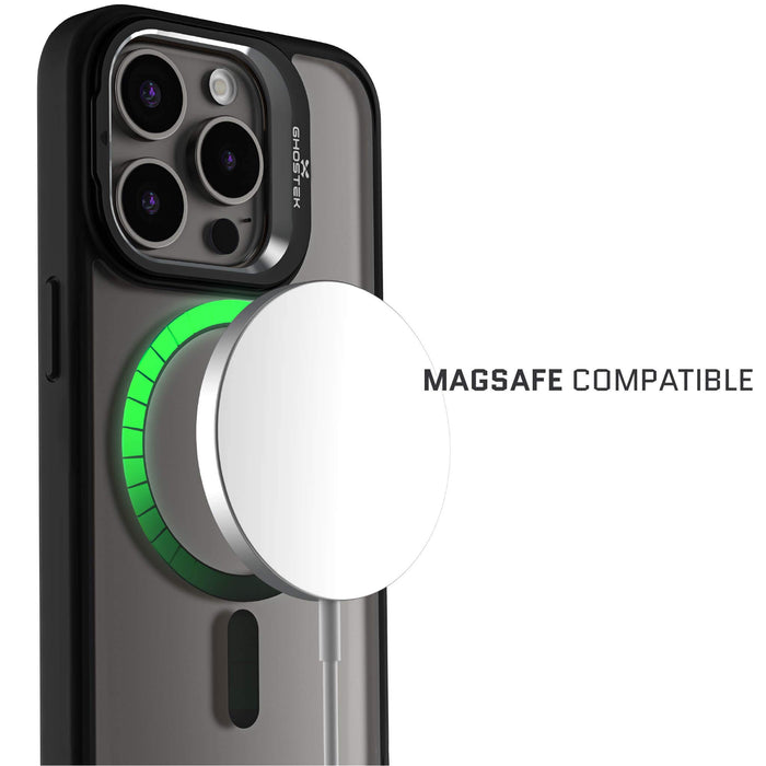 iPhone 15 Pro Camera Kickstand MagSafe Protective Phone Case Black