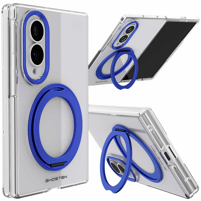 Samsung Galaxy Z Fold 8 Case Clear Blue MagSafe Magnetic Kickstand Protective Phone Case