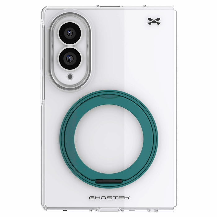 Galaxy Fold 8 Case Clear Teal MagSafe Kickstand Magnetic