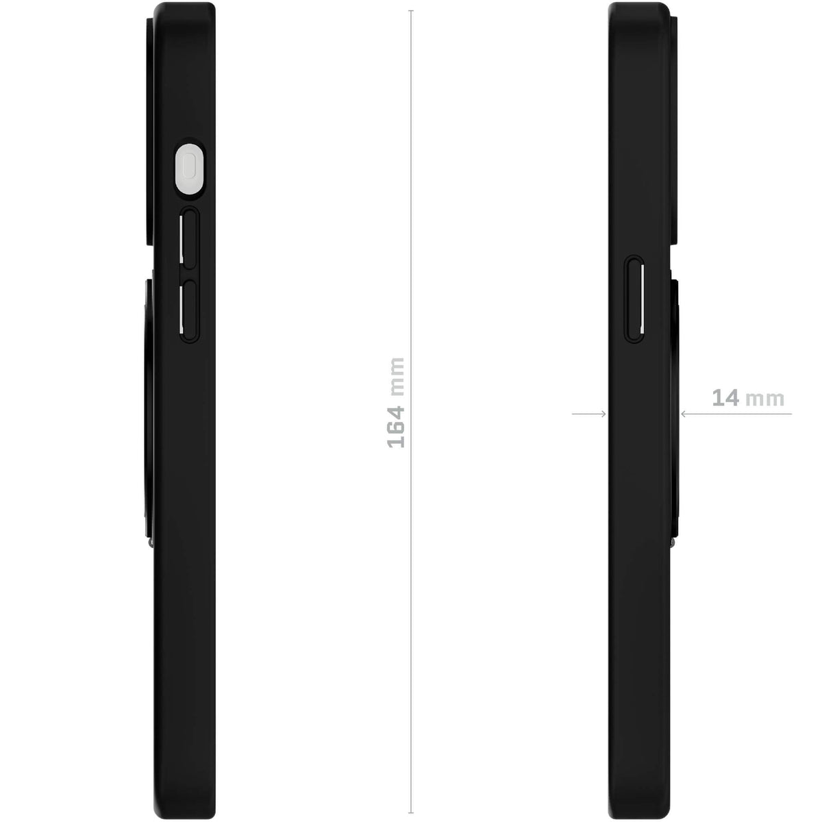 Apple iPhone 15 Pro Max Magnetic MagSafe Ring Kickstand Phone Case Black