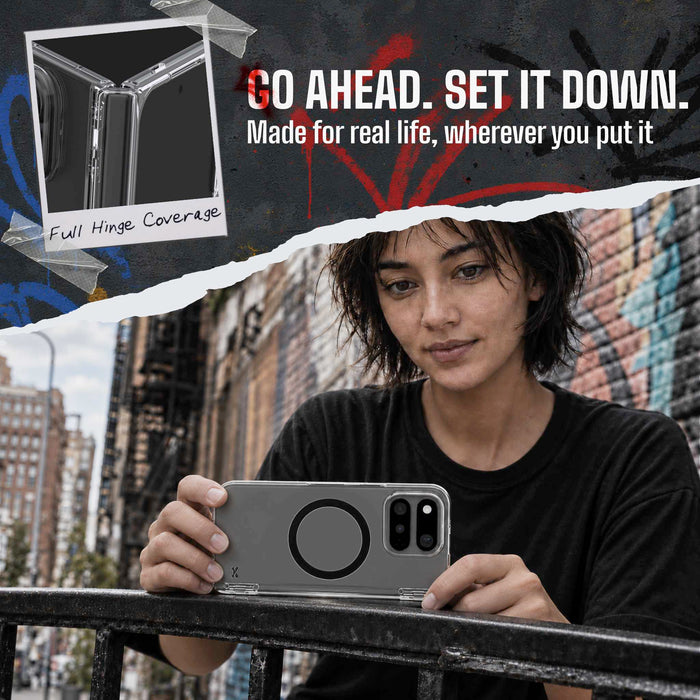 Pixel 11 Pro Fold Case Clear MagSafe Hinge Cover Black
