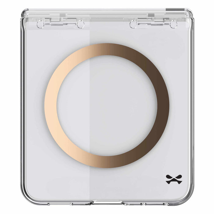 Samsung Z Flip 8 Case Clear Gold MagSafe Hinge Cover
