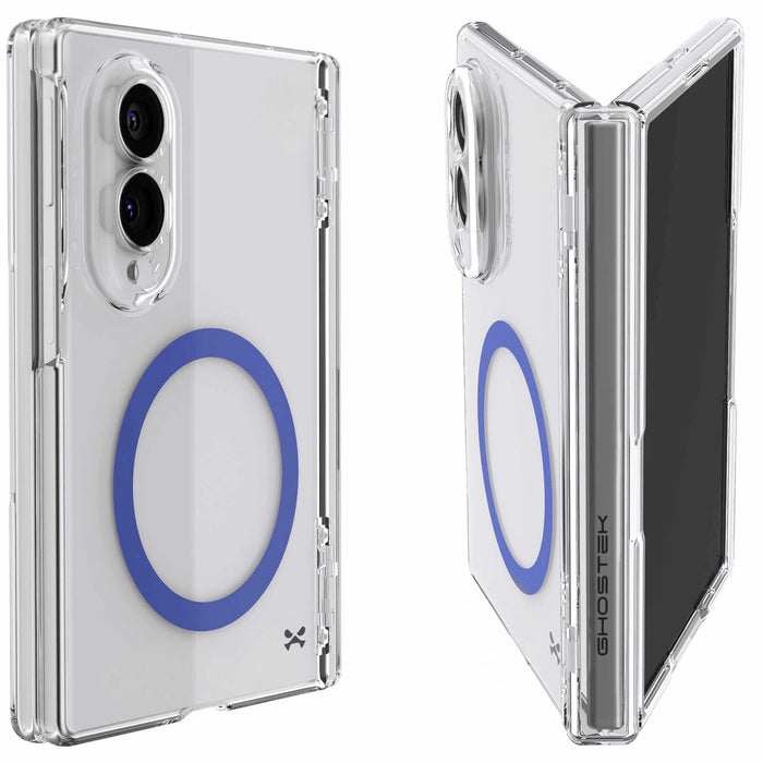 Galaxy Z Fold 8 Case Clear Blue MagSafe Hinge Cover Magnetic