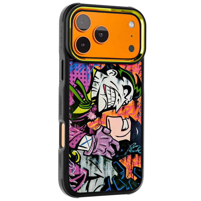 iPhone 17 Pro Max Case Joker vs Batman Spraypaint Collab Artwork Phone Cover MagSafe Doped Out M Artist