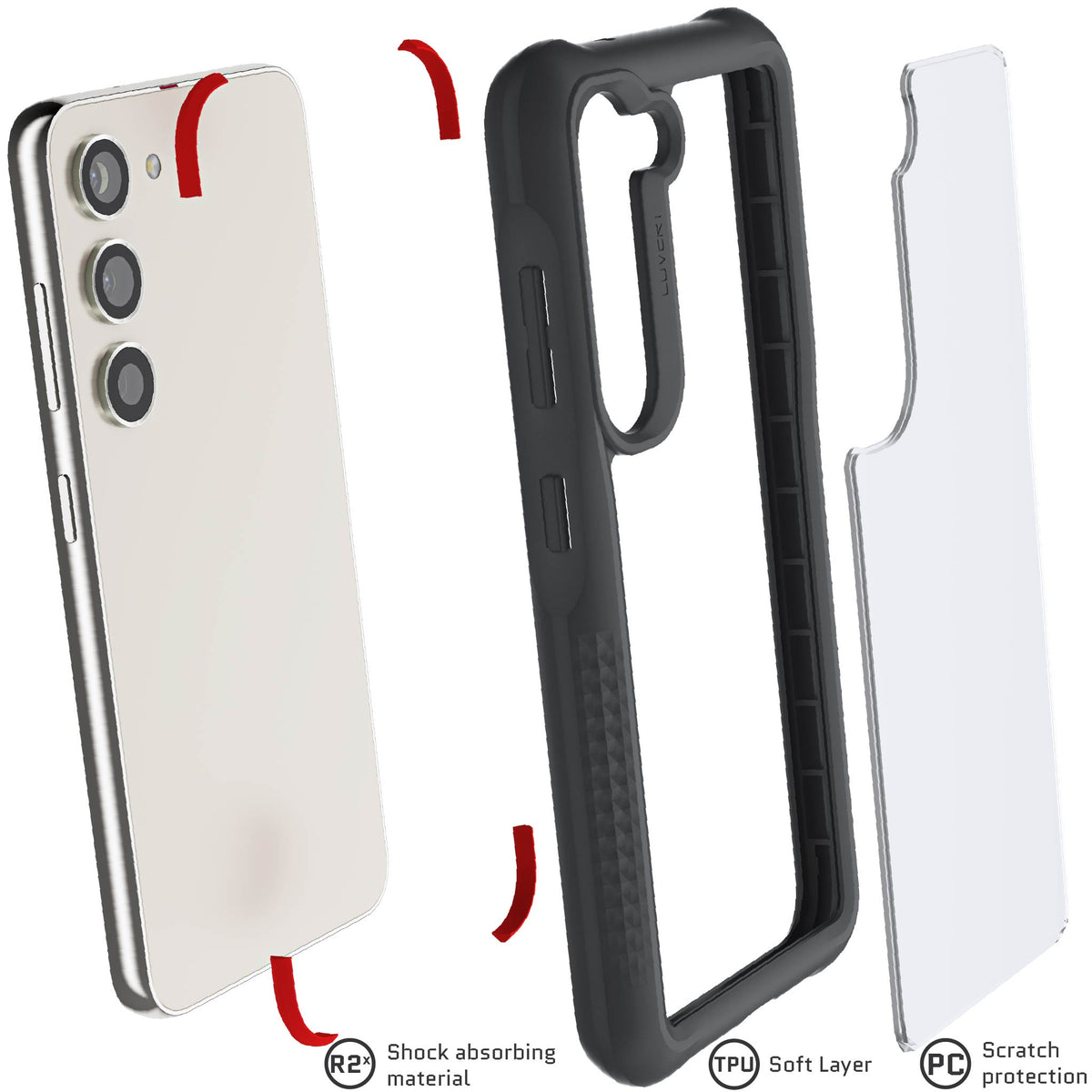 Samsung Galaxy S23 Black Case Clear