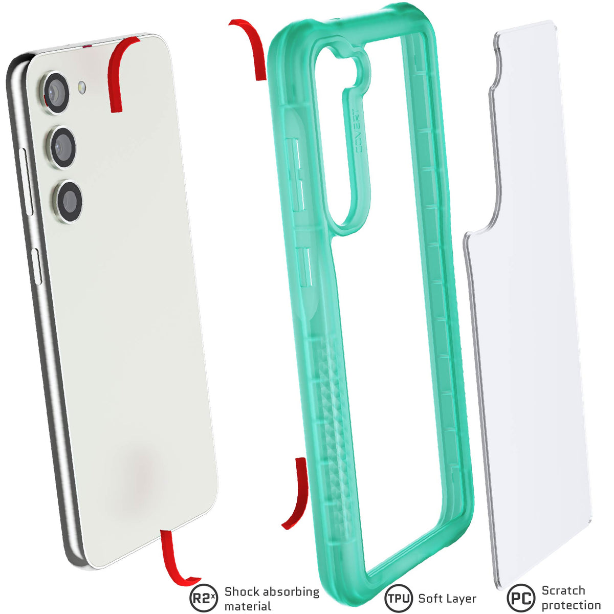 Samsung Galaxy S23 Plus Teal Case Clear