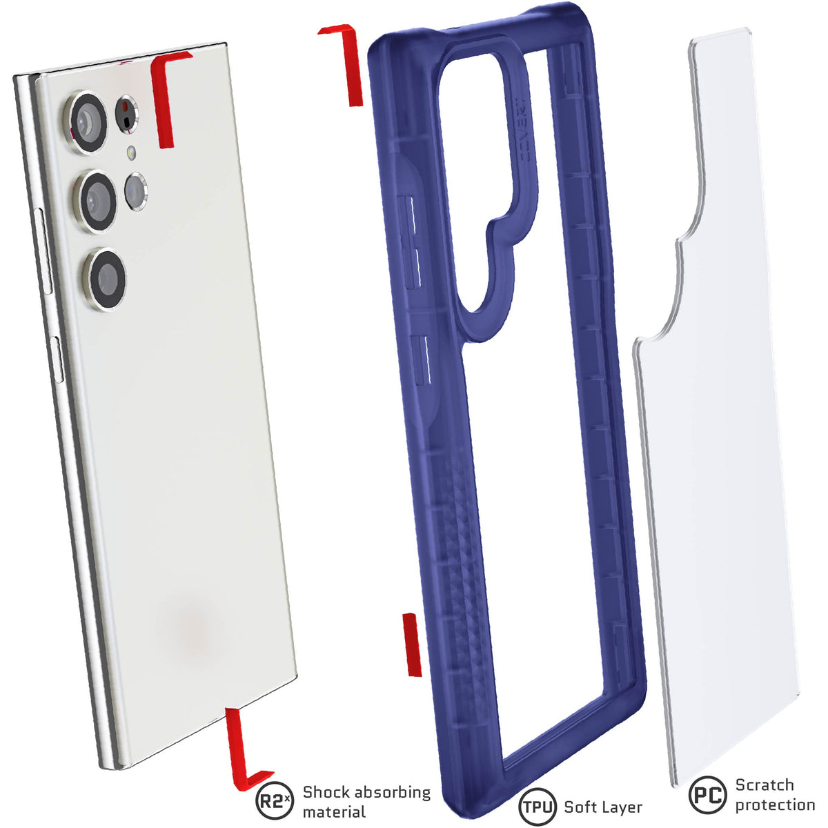 Samsung Galaxy S23 Ultra Blue Case Clear